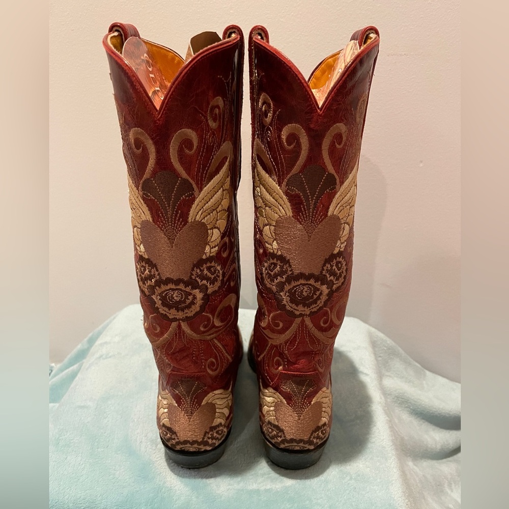 Old Gringo Grace Red Heart Embroidered Western Cowgirl Boots - Picture 4 of 8